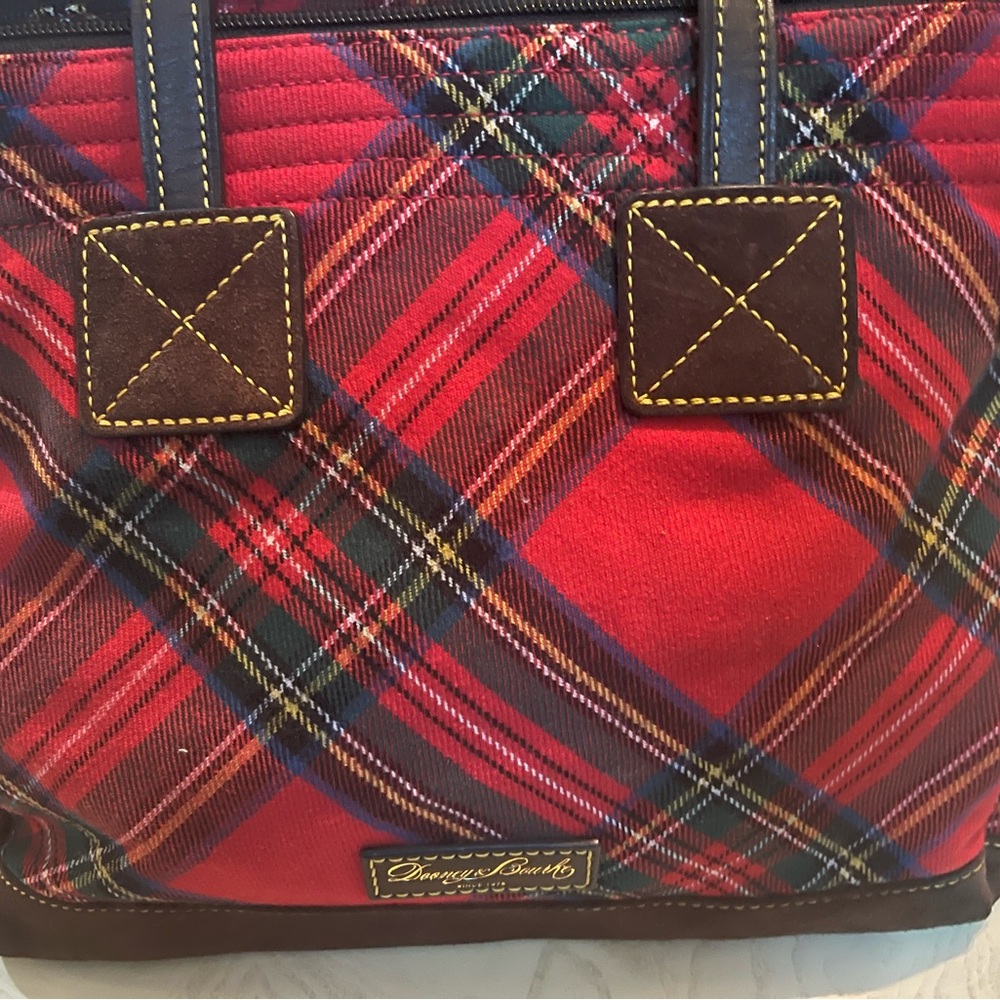 Dooney & Bourke Red and Blue Plaid Tote